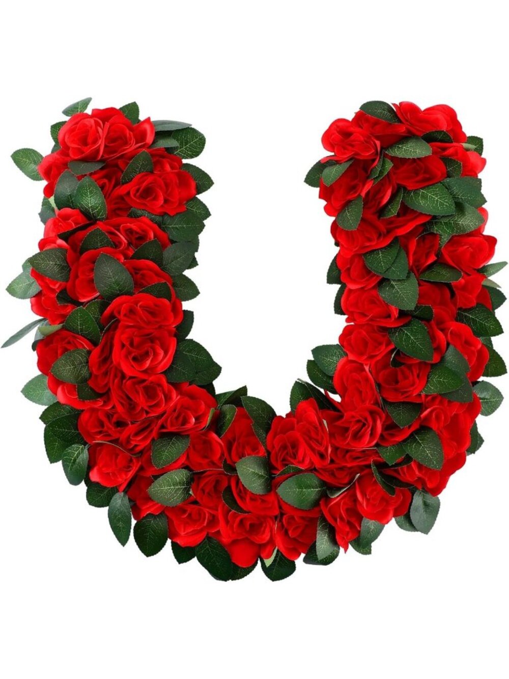 15.7” Derby Horse Racing Decor - Red Rose Wreath & Horseshoe for Equestrian